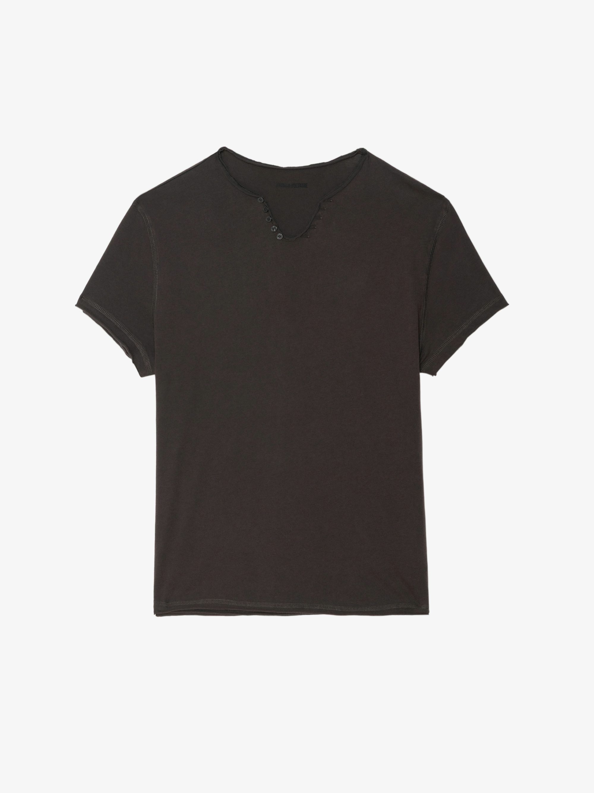 Monastir Henley T-shirt - Short-sleeved Henley T-shirt with back print.
